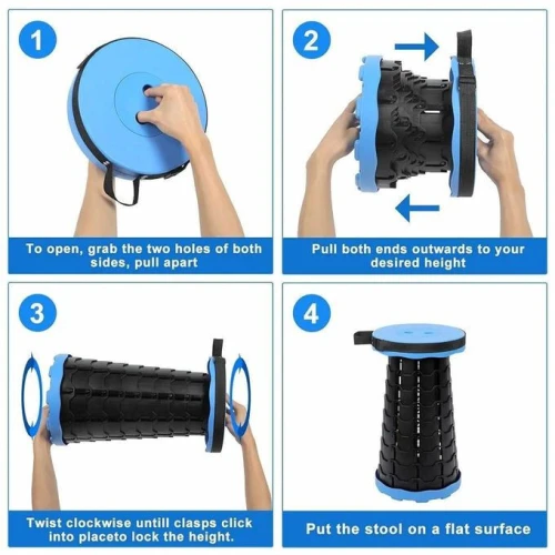 كرسي محمول قابل للطي بقدرة تحمل عالية - مثالي للرحلات والتخييم Tabouret Portable Rétractable - Haute Capacité de Charge