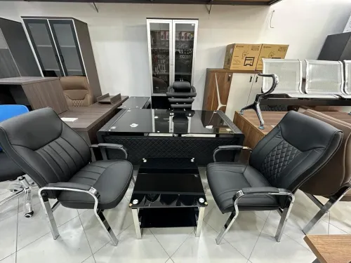 ENSEMBLE BUREAU EN VERRE CAPITONNE IMPORTATION