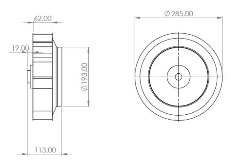 Turbine centrifuge en Aluminium pour les tourelles (sans moteur)