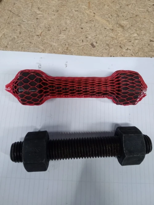 Goujon fileté solide 7/8-9 UNC x 145 mm avec écrous