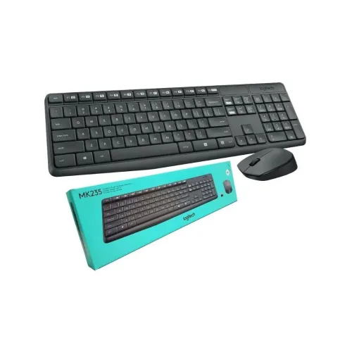 Combo Clavier et Souris Logitech MK235 Sans Fil pour Windows, Souris Optique