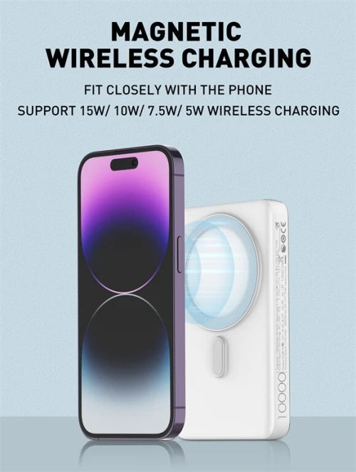 Power bank Ldinio 10000mah sans fil PQ17 22.5w Chargement Rapide 2 Usb Qc3.0