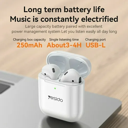 YESIDO CG10 Ensemble Multifonction 5 en 1 10000mAh avec Écouteurs TWS Chargeur Mural  Câble Clé USB