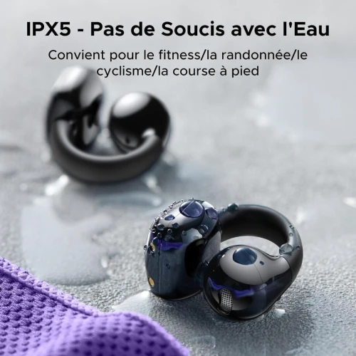 Écouteurs UGREEN HiTune S3 Ear Clip sans Fil Sport ENC DNN Bluetooth 5.4 Autonomie 30H IPX5