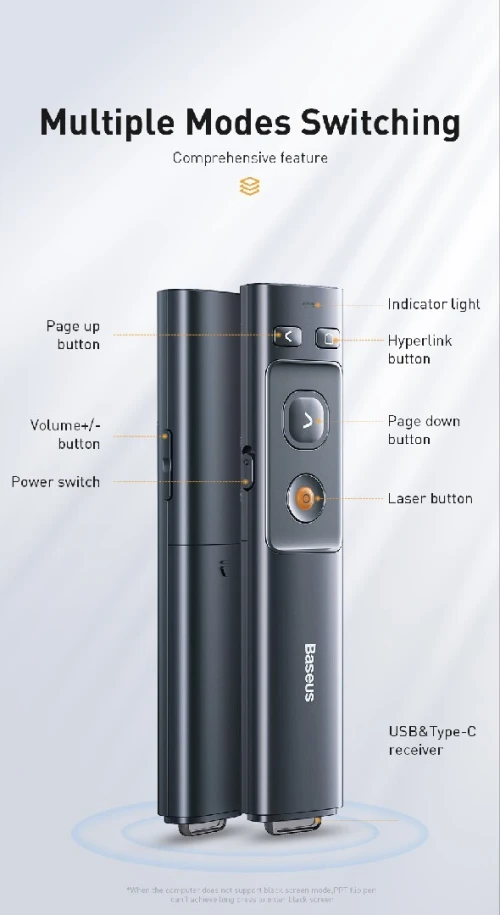 Pointeur Laser Baseus orange dot lazer présentation