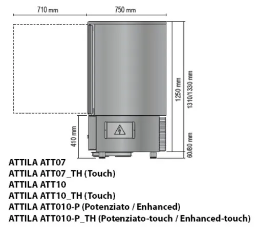 CELLULE DE REFROIDISSEMENT 10 NIVEAUX (-40) TECNODOM (Version Tactile) GN 1/1 - État Neuf - ITALY ( Surgélateur, Abbatteur de Température)