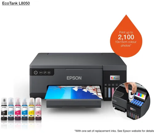 IMPRIMANTE EPSON L8050 ECOTANK WIFI + IMPRESSION SUR CD / DVD / CARTE PVC