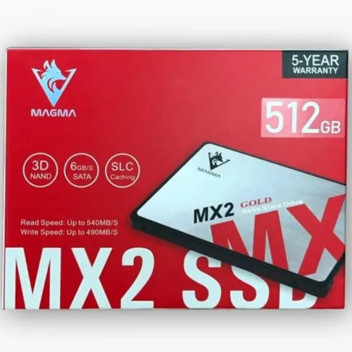 SSD MAGMA MX2 512GO 2,5" SATA III 6 Gb/s, vitesse jusqu'à 540 Mo/s