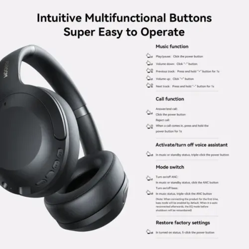 Casque sans fil JOYROOM ANC JR-JH2