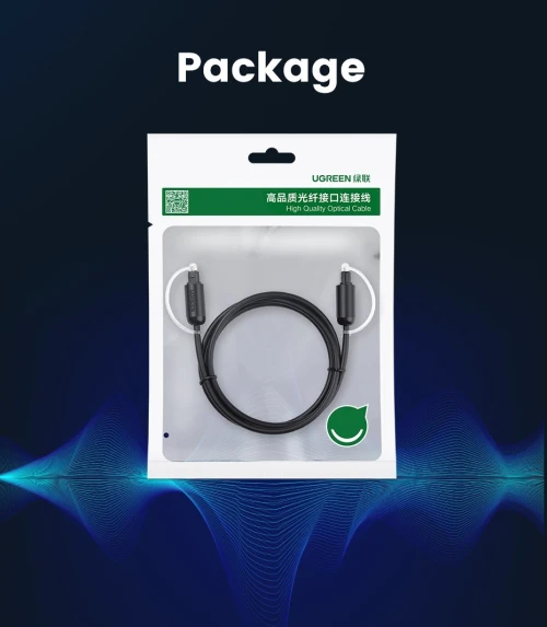 Ugreen Câble Audio Fibre Optique UGREEN 1,5 m Noir ( optique numérique Toslink ) 