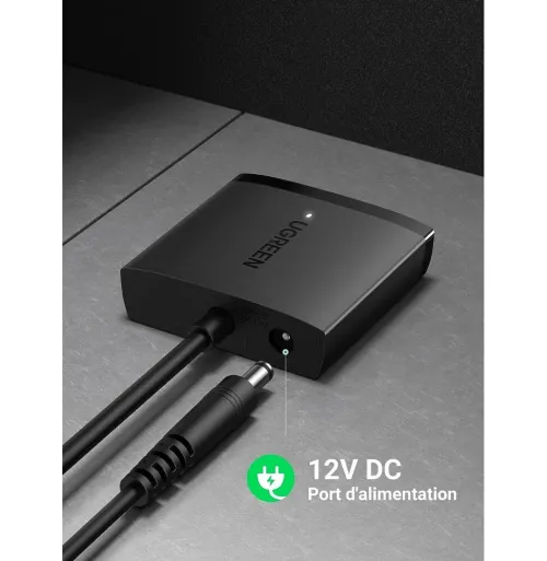 Ugreen  Convertisseur USB 3.0 vers disque dur SATA avec Alimentation 12V - 2A