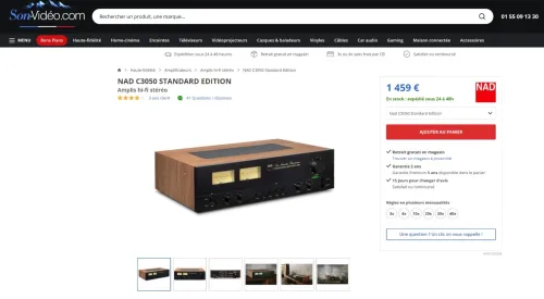 Nad C3050 Amplification HybridDigital UcD / 2x100 W sous 4 et 8 ohms / Entrée HDMI eARC / Vu-mètres à aiguille en façade