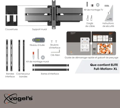 Vogel's Elite 5855 Ultra Fort Support TV pivotant 120 Jusqu'à 100" & 75 KG  VESA 600x400