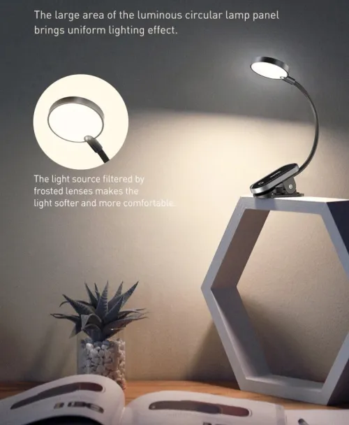Baseus Clip Booklite Lampe De Lecture tactile sans fil rechargeable par USB