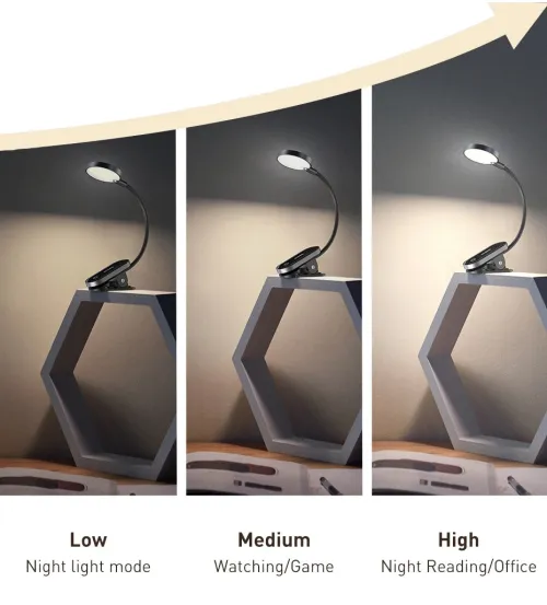 Baseus Clip Booklite Lampe De Lecture tactile sans fil rechargeable par USB