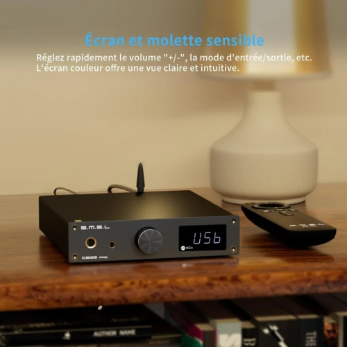 SMSL C200 Pro LDAC Ampli Casque| ES9039Q2M XU-316 DSD512 32Bit/768kHz DAC| USB/Opt/Coax/Bluetooth5.1