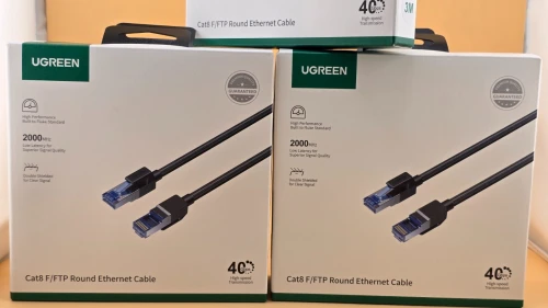 UGREEN Cat 8 Cable Ethernet Réseau RJ45 Super Débit 40Gbps 2000MHz Nylon Tressé Double Blindage