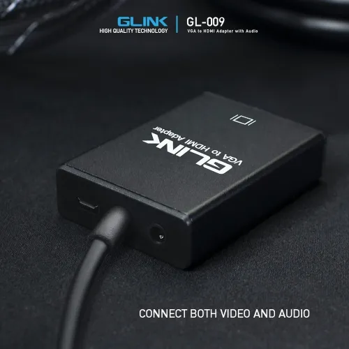 GLINK Convertisseur VGA Vers HDMI 1080P VGA Mâle Vers HDMI Femelle Câble USB Et Câble Audio 3,5