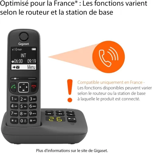 Gigaset A695A Duo - 2 téléphones DECT sans fil avec répondeur - écran à haut contraste - excellente qualité audio - profils sonores réglables - fonction mains libres, protection des appels, gris