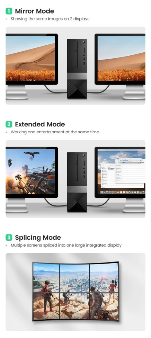 UGREEN Câble HDMI 2.1  8K 60Hz * 4K 120Hz * UHD Haute Vitesse 48 Gbps  * 1M * 2M * 3M* 5M