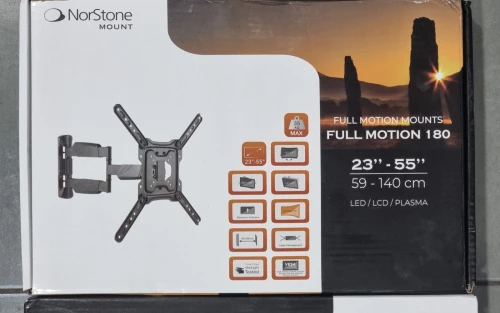 NorStone FULL MOTION 180  - Support TV Mural Inclinable & Orientable - 35 Kg - De 23" À 55"