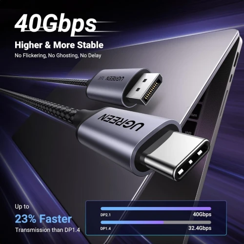 UGREEN USB C vers DisplayPort 2.1 16K@30Hz 8K@120Hz 4K@240Hz HDR Thunderbolt 4 Full Compatible 