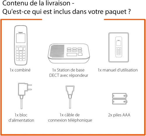 Gigaset Comfort 520A - Téléphone DECT sans Fil avec répondeur - Design élégant - Blocage d'appels - 200 Contacts [Version française]