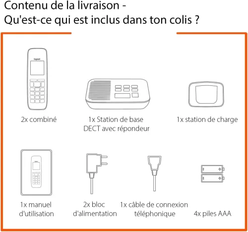 Gigaset A695A Duo - 2 téléphones DECT sans fil avec répondeur - écran à haut contraste - excellente qualité audio - profils sonores réglables - fonction mains libres, protection des appels, gris