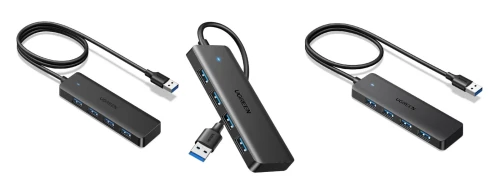 UGREEN Hub USB 3.0 4 Data Ports Ultra Fin Multiport Type A 5Gbps Haute Vitesse Compatible avec MacBook iMac Surface XPS PC  Disque Dur Clavier Souris Longueur Cable (15cm) - (60cm) - (100cm)