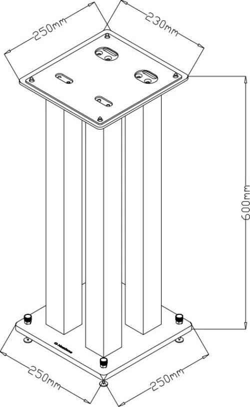 NorStone STYLUM SQUARE Silver satin (LA PAIRE) - Pieds Pour Enceintes