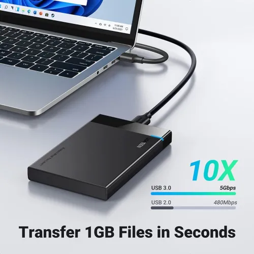 UGREEN 2.5 Boîtier De Disque Dur USB 3.0  À SATA III 6Gbps Pour SSD HDD 9.5 7mm