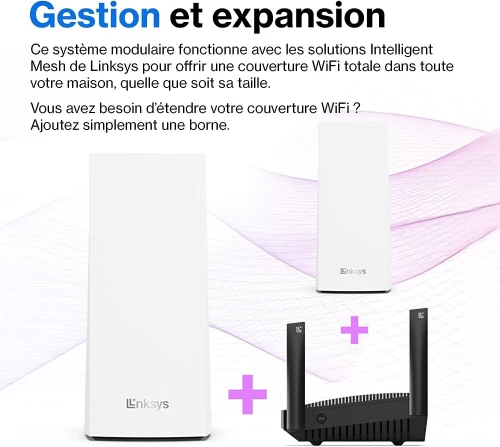 Linksys Routeur WiFi 6 Mesh Double Bande Hydra 6 (AX3000) + excellent Pour Modem Fibre Optique FTTH 