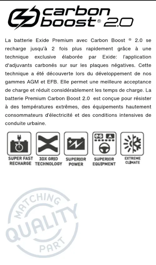 Batterie EXIDE 72ah premium 