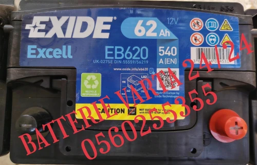 BATTERIE EXIDE EB620 12V 62AH 540A(EN)