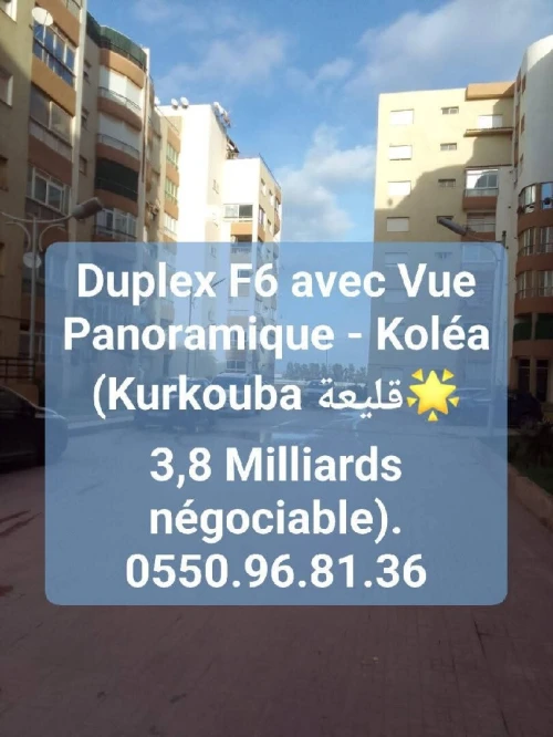 Vente Appartement Duplex F6 Tipaza Kolea