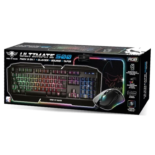 Pack 3en1 Clavier Souris Tapis de souris RGB Spirit of gamers Ultimate 500