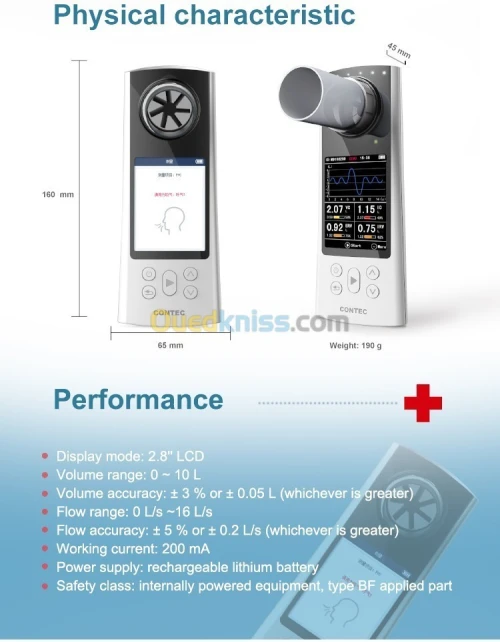 SPIROMÈTRE SP80 TFT MARQUE CONTEC EFR 