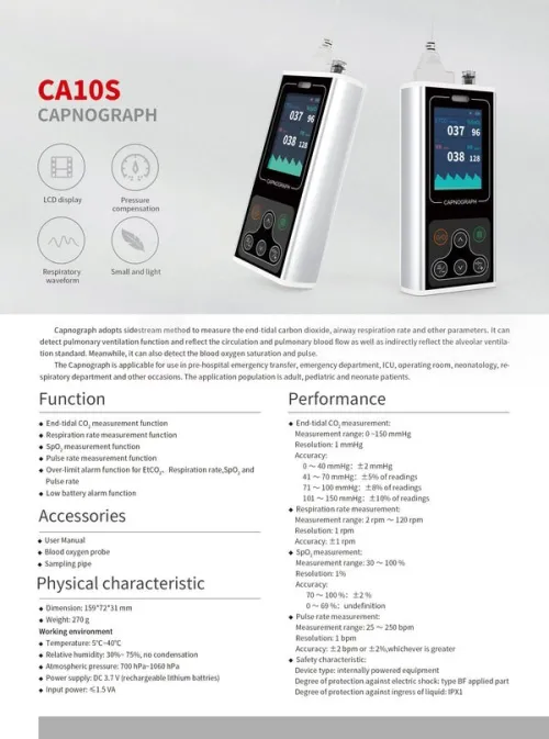 CONTEC CA10S Capnographe CO2  