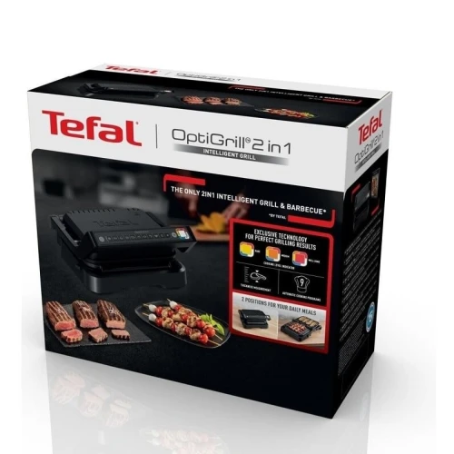 Grill À Viande Électrique 2100W 2En1 Avec Système De Cuisson Automatique OptiGrill Tefal GC772810