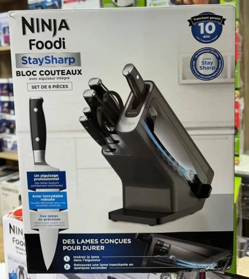 Bloc De Couteaux 6Pcs Avec Aiguiseur Intégré StaySharp Ninja K32006EU
