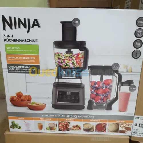 Ninja Blender 2en1, 1200 W, 2,1 L, vitesse variable, lame double action.