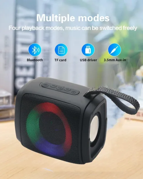 Speaker Bluetooth 5W portable RGB Multi-couleurs