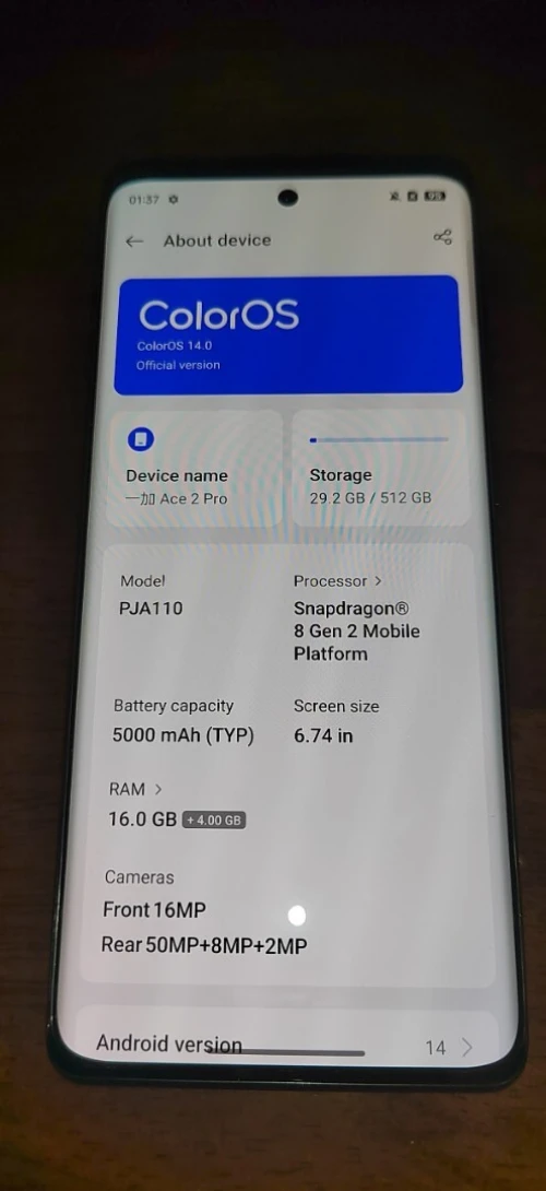 One Plus Ace 2 Pro 512/16