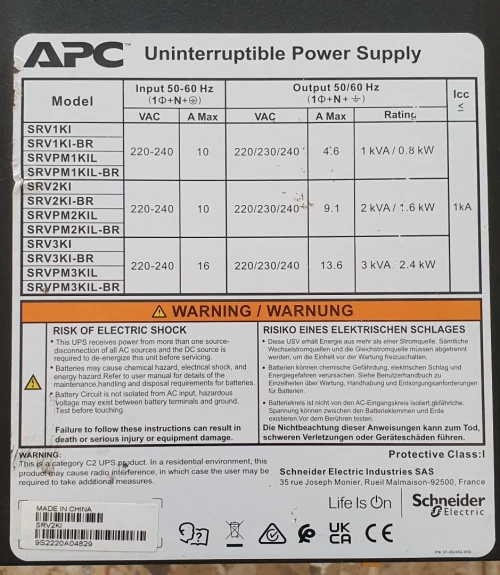 Onduleur  APC by schneider 3 KVA