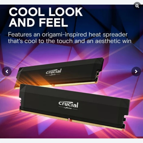 Crucial Pro RAM DDR5 32Go Kit (2x16Go) 6000MHz CL36 Overclocking Gaming - Noir