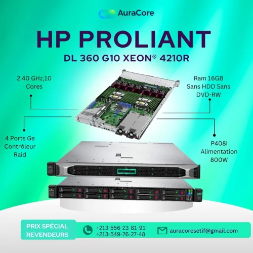 Serveur Rackable 1U HP ProLiant DL 360 G10 Xeon 4210R