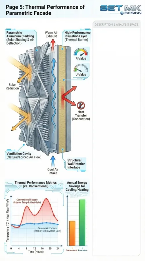 étude, Design et maitrise d'œuvre de réalisation de Façade Aluminium paramétrique