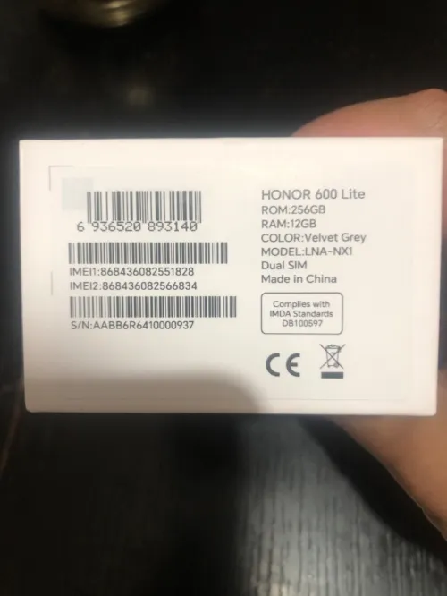 Honor 600 lite 12/256gb 