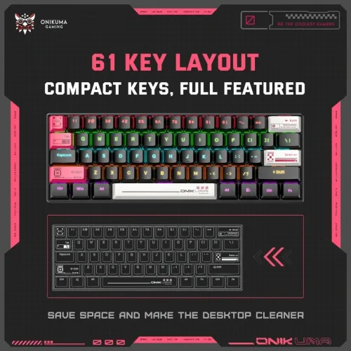 Clavier Onikuma G55 61 Keys RGB