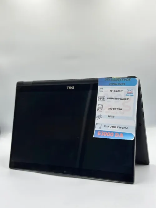 DELL LATITUDE E7390 2in1 360 /  I7-8650U/16G/512 SSD/13'' TACTILE/  WIN 10  ETAT 9/10